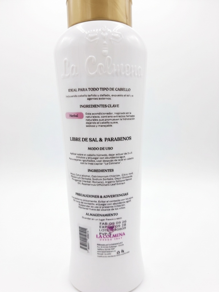 ACONDICIONADOR HERBAL ROMERO 500ML LA COLMENA