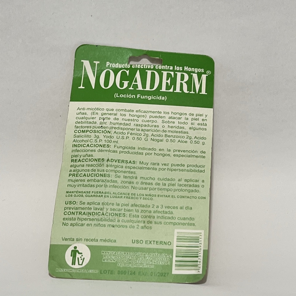 NOGADERM GOTERO HONGOS VERUGAS