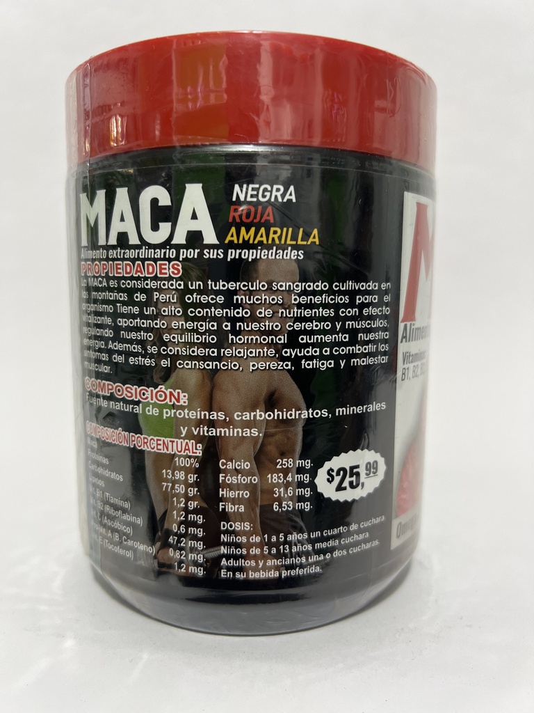 MACA NEGRA ROJA Y AMARILLA 500GR