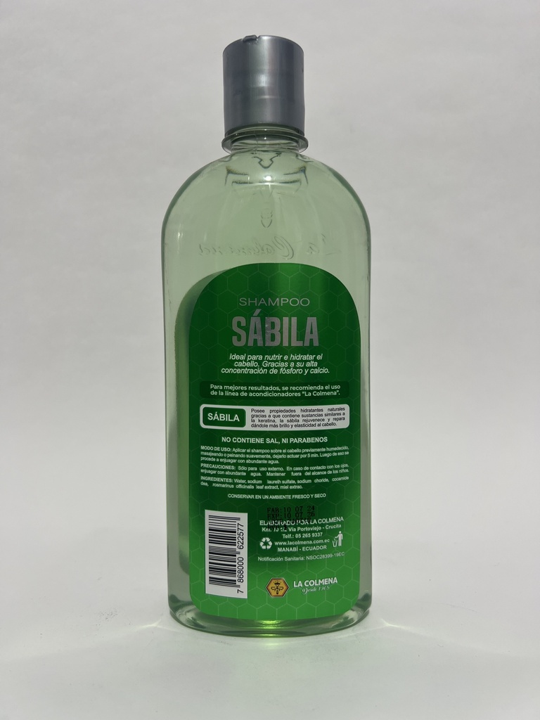 SABILA CON ACEITE DE ARGAN SHAMPOO 500 ML LA COLMENA