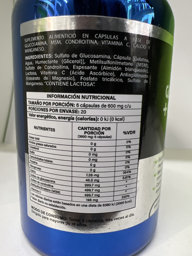 GLUCOSAMINA CHONDROITIN MSM X 120 NATURAL FACTOR