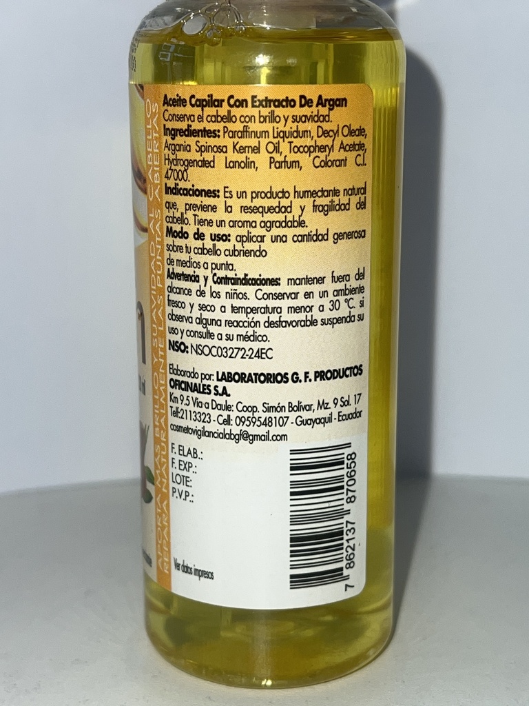 ACEITE DE ARGAN 120ML VALVULA GF