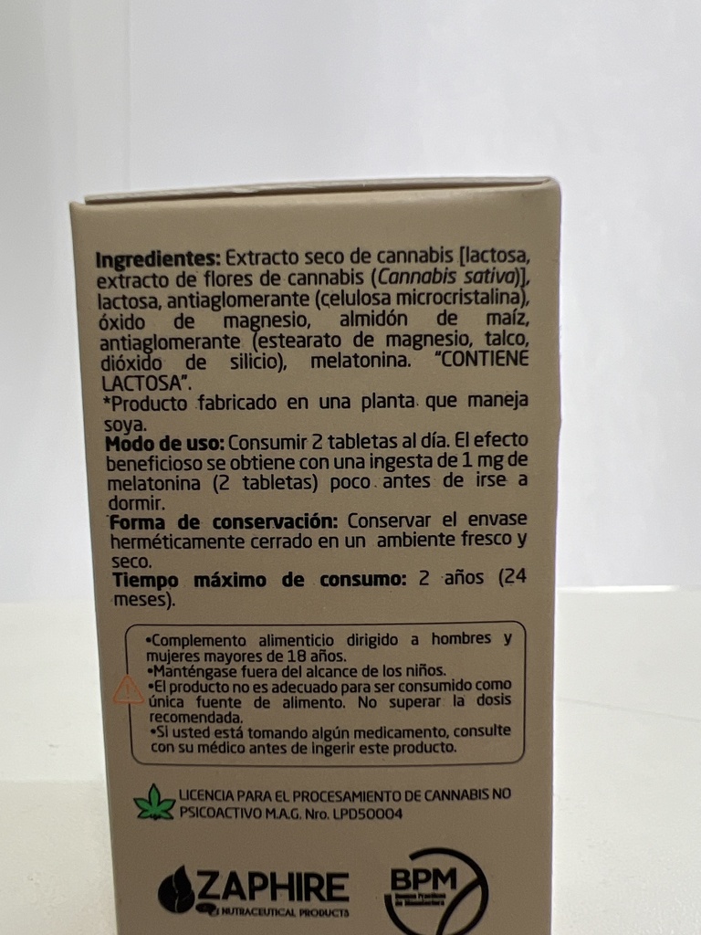 HIPNOS MELATONINA MAS CANNABIS 30 TABLETAS QUANTUM