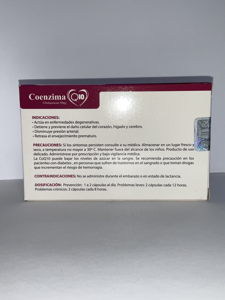 COENZIMA Q10 50MG X 30 CAPSULAS NATURES GARDEN