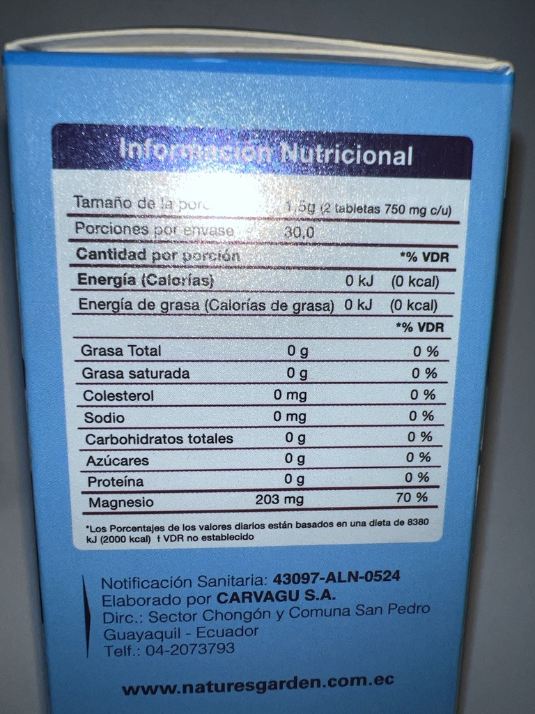 MAGNESIO LIVE TOTAL 60 TABLETAS NATURES GARDEN