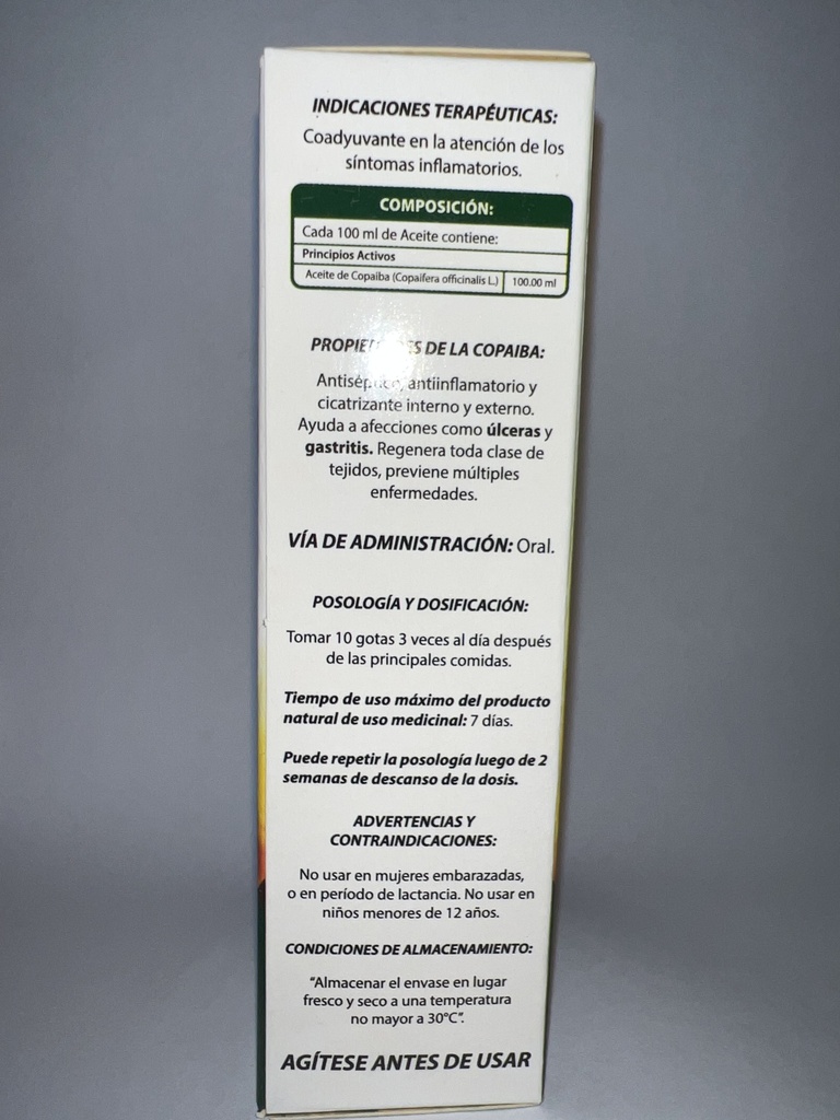 ACEITE COPAIBA GOTAS 30ML ECUAFARMA