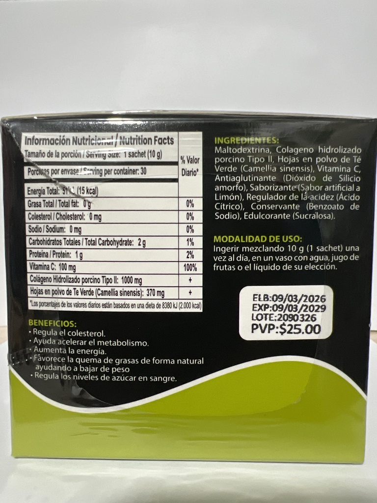 MATCHA POLVO SACHET 10GRX30U ECUAFARMA