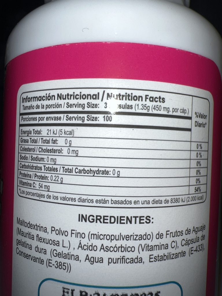 AGUAJE CAPSULAS 450 MG X 100 ECUAFARMA
