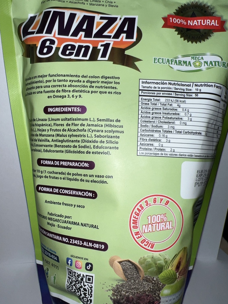 LINAZA 6 EN 1 500 GR ECUAFARMA