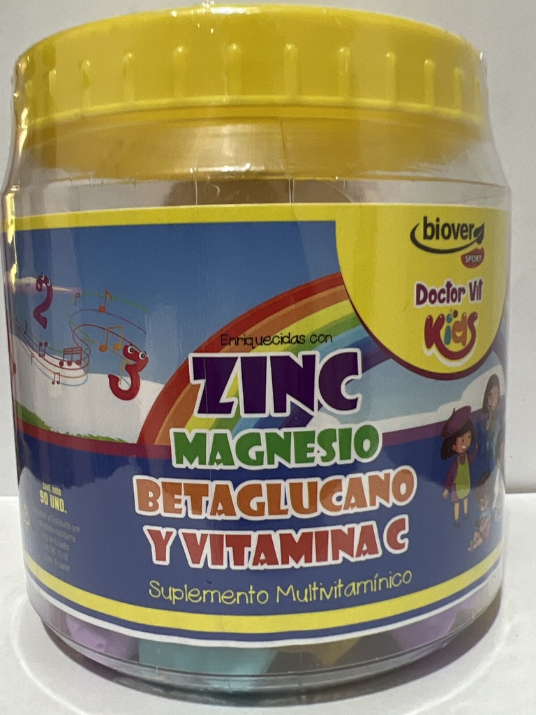 MULTIVITAMINICO KIDS NIÑOS ZINC MAGNESIO BETAGLUCANO Y VITAMINA C BIOVER 