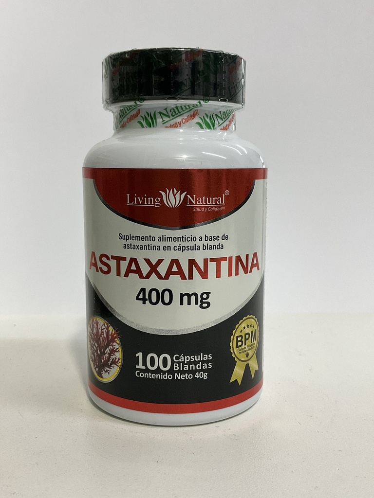 ASTAXANTINA 400MG X 100 CAPSULAS LIVING NATURAL