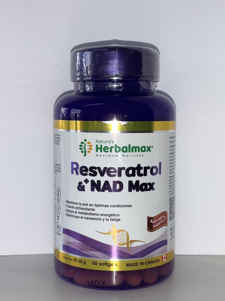 RESVERATROL Y NAD MAX 1423MG X 60U