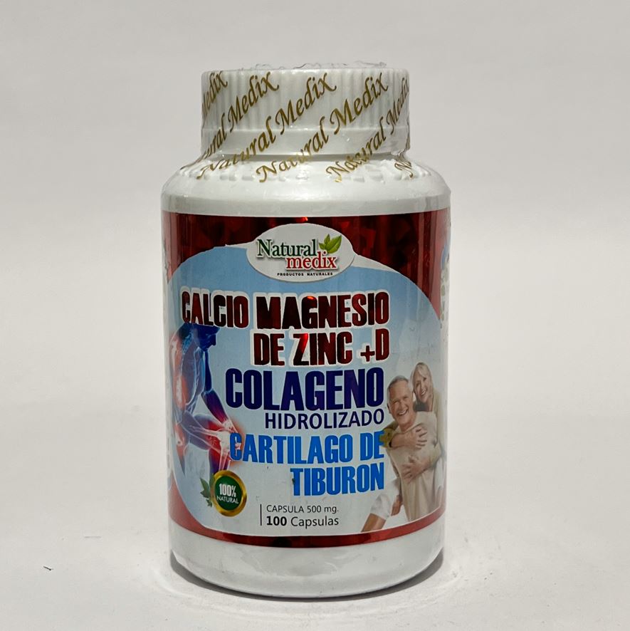 CALCIO MAGNESIO DE ZINC+D+COLAGENO HIDROLIZADO+CARTILAGO DE TIBURON NATURAL MEDIX