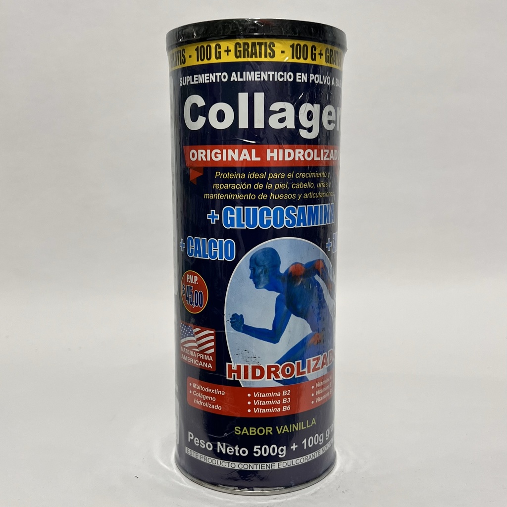 COLAGENO HIDROLIZADO + GLUCOSAMINA + VITAMINA C AZUL 600GR 