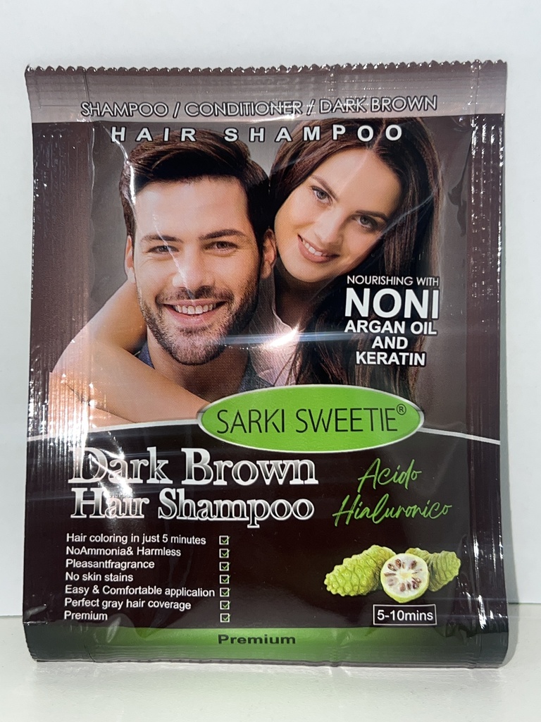 Shampoo cubre canas color café oscuro 