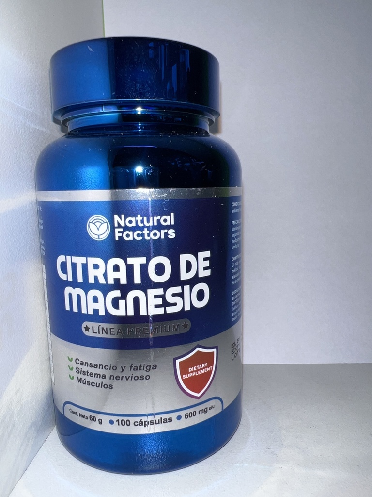 CITRATO DE MAGNESIO LINEA PREMIUM CAPSULAS 600MG X100 LINEA PREMIUN NATURAL FACTOR