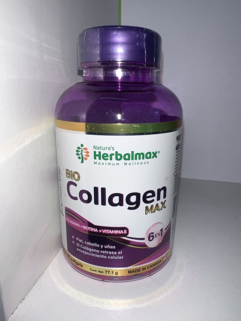 BIO COLLAGEN MAX 1285MG X 60 CAPSULAS HERBALMAX