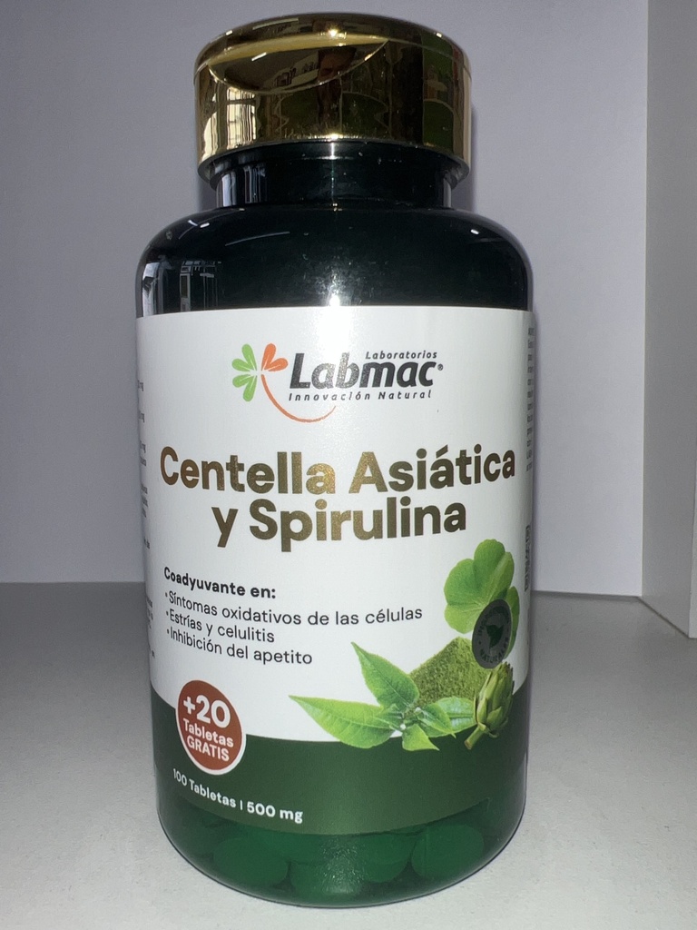 CENTELLA ACIATICA SPIRULINA TABLETAS X 120 LABMAC