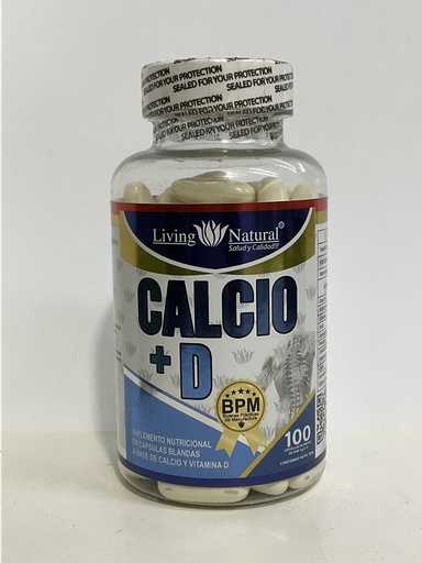 CALCIO + VITAMINA D3 X 100 CAPSULAS LIVING NATURAL