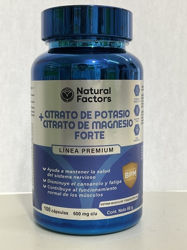 CITRATO DE POTASIO + MAGNESIO FORTE X100 NATURAL FACTOR