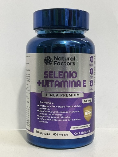 SELENIO + VITAMINA E X 60 CAPSULAS NATURAL FACTOR
