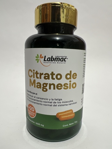 CITRATO DE MAGNESIO 120 CAPS LABMAC