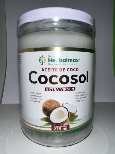 ACEITE DE COCO FRASCO X 275 ML COCOSOL HERBALMAX