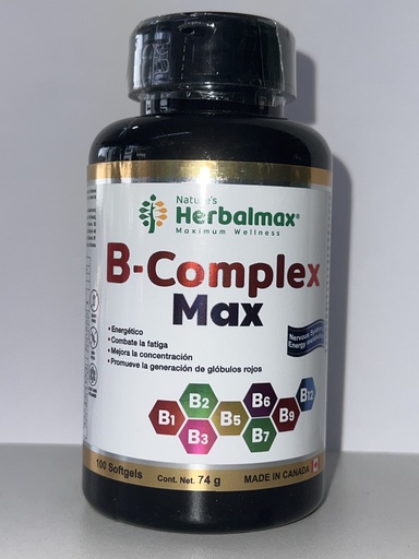 B COMPLEX MAX 740 MG X 100 CAPSULAS HERBALMAX